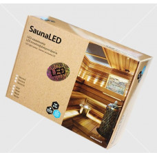 SaunaLed 9 szauna hangulatfény szett 9 db meleg fehér (3000K) fénypont fekete színű foglalattal, tápegységgel