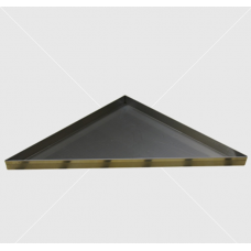 Víztálca háromszög alakú, 400x400x565x30 mm, rozsdamentes acél, pld. Harvia Wall Corner kályhákhoz